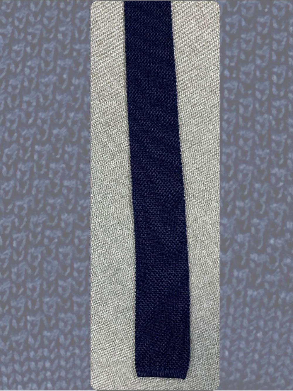 Navy Silk Knit Tie Square End Skinny Tommy Hilfiger Necktie